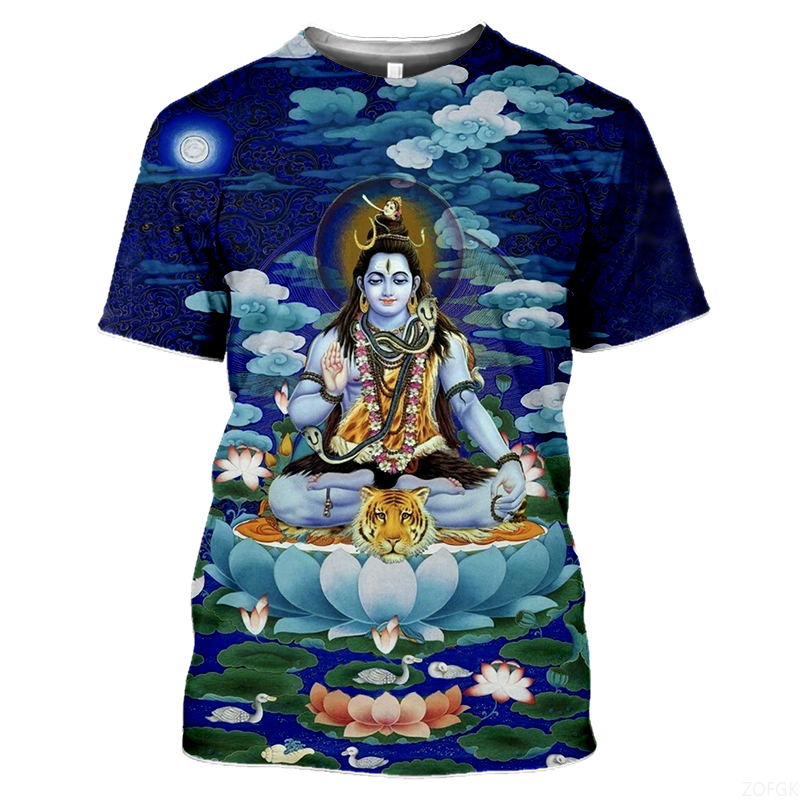 Men'S Fashion Oversized T Shirt - Summer Fashion Indian Deities graphic t