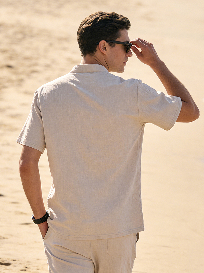Men's Cotton Linen Henley Shir - огляд і ціна Linen Shirt Summer