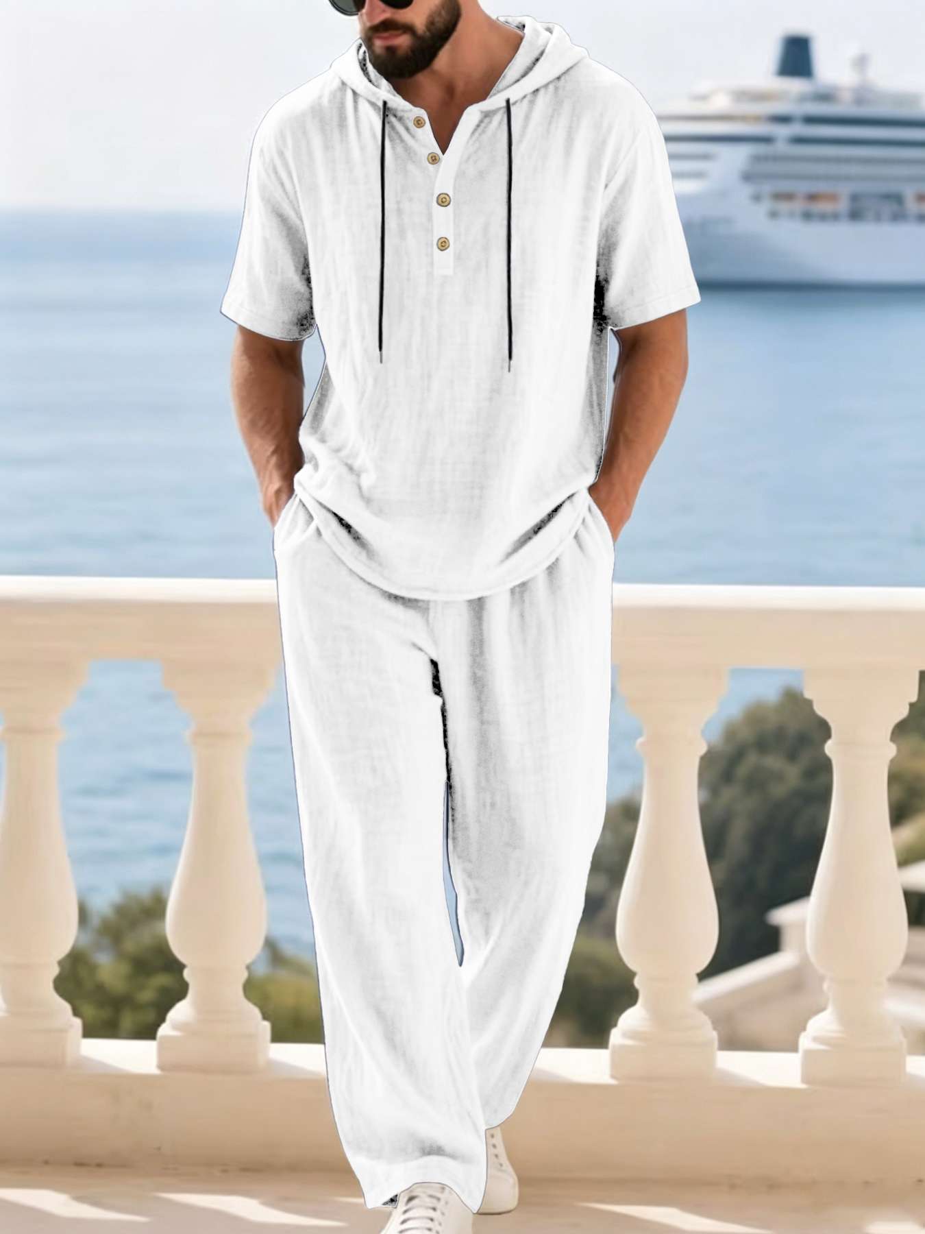 Men's Cotton Linen 2-Piece Set - огляд і ціна Linen Shirt Summer