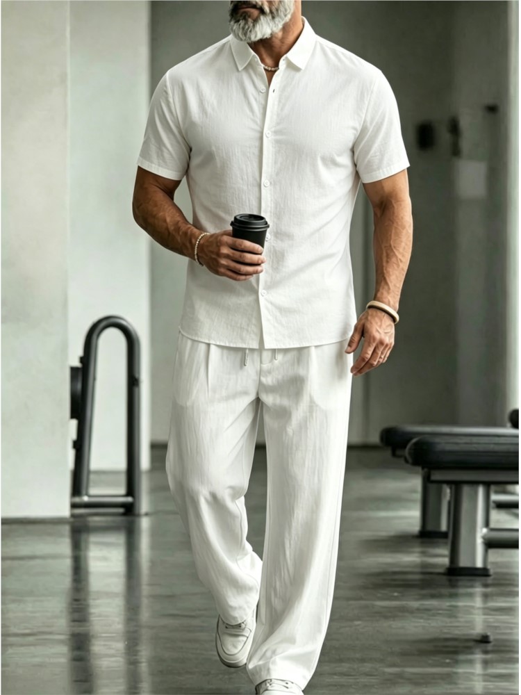 Summer Hot Sale Men's Cotton L - огляд і ціна Linen Shirt Summer