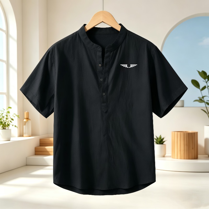 Men's cotton and linen Henley  - огляд і ціна Linen Shirt Summer