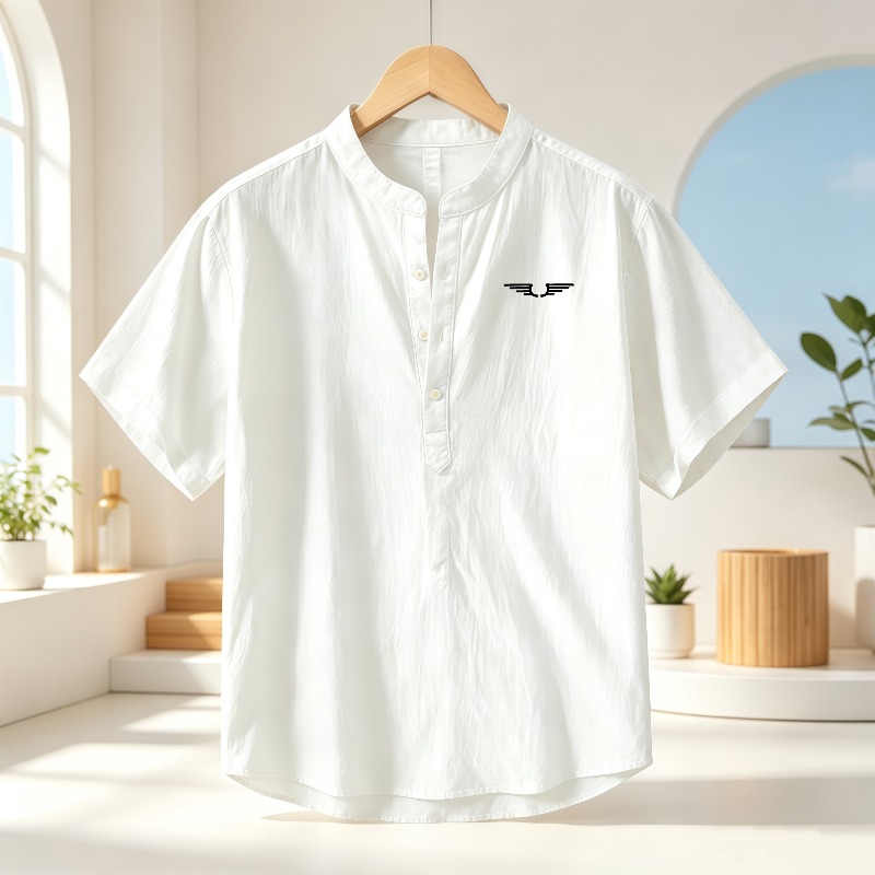 Men's cotton and linen Henley  - огляд і ціна Linen Shirt Summer