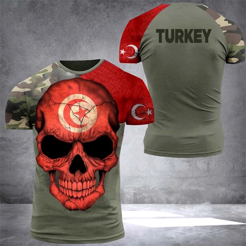 Turkish Flag Camouflage 3d Pri - огляд і ціна Men'S Fashion Oversized T Shirt