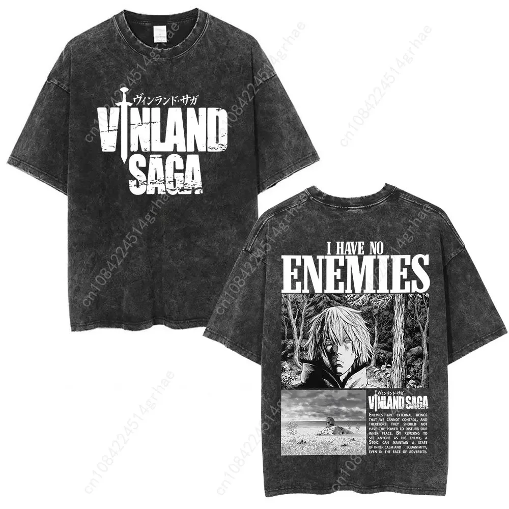 Vintage Washed Anime Vinland S - огляд і ціна Men'S Fashion Oversized T Shirt