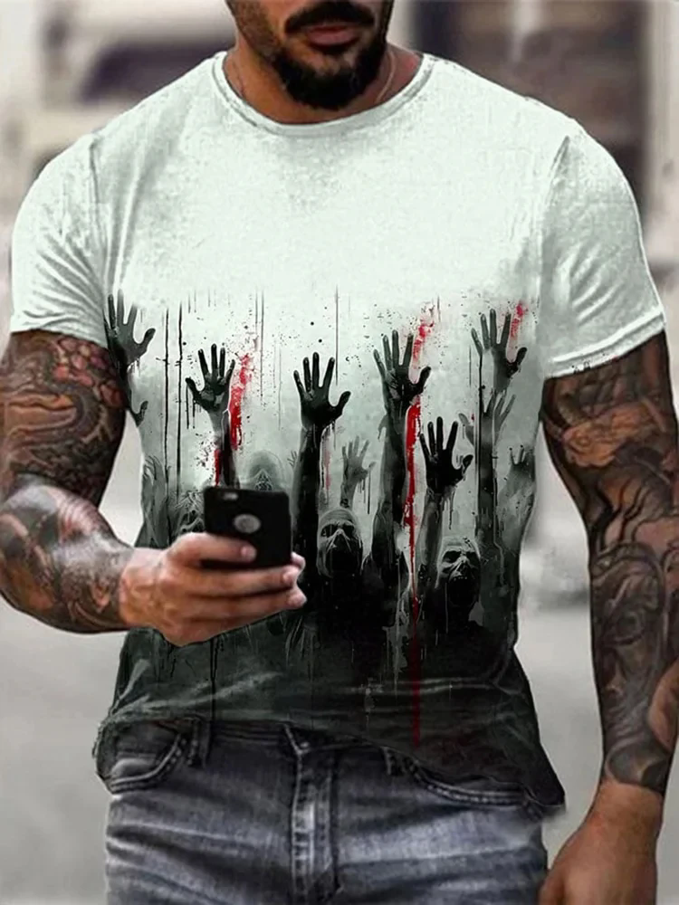 Men's zombie T-shirt, Hallowee - огляд і ціна Men'S Fashion Oversized T Shirt