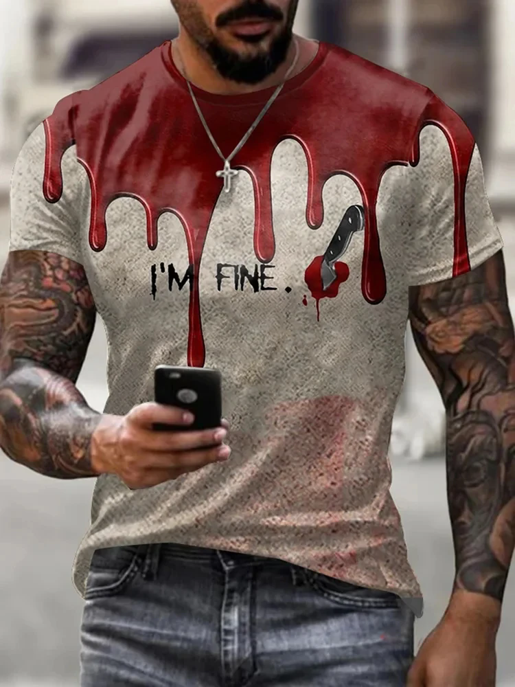Men's zombie T-shirt, Hallowee - огляд і ціна Men'S Fashion Oversized T Shirt