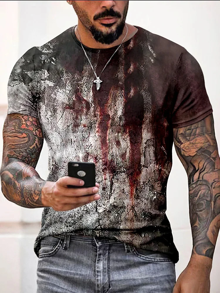 Men's zombie T-shirt, Hallowee - огляд і ціна Men'S Fashion Oversized T Shirt