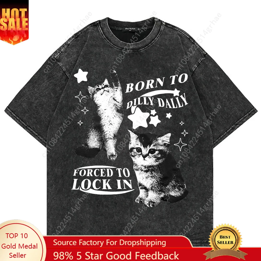 100% Cotton Vintage Washed Y2k - огляд і ціна Men'S Fashion Oversized T Shirt