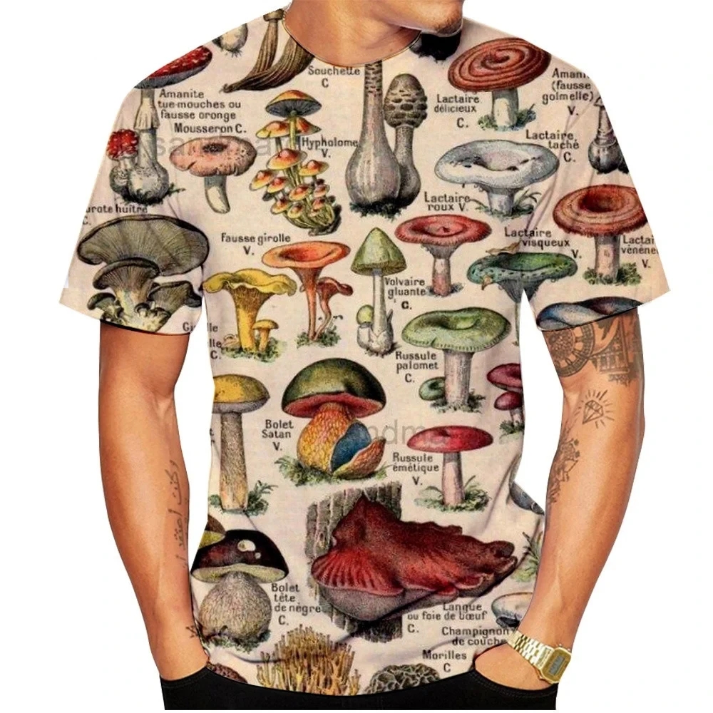 Men T-shirt Retro Mushroom Tee - огляд і ціна Men'S Fashion Oversized T Shirt