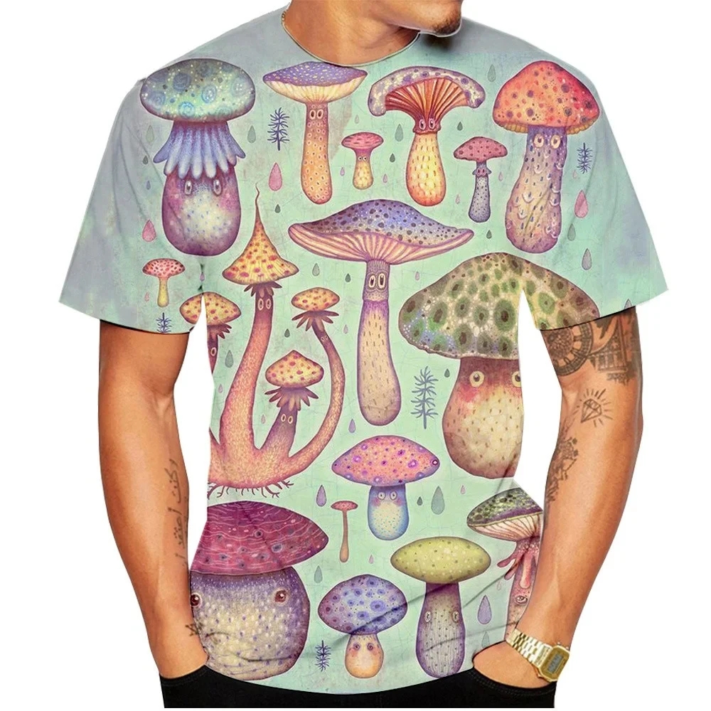 Men T-shirt Retro Mushroom Tee - огляд і ціна Men'S Fashion Oversized T Shirt