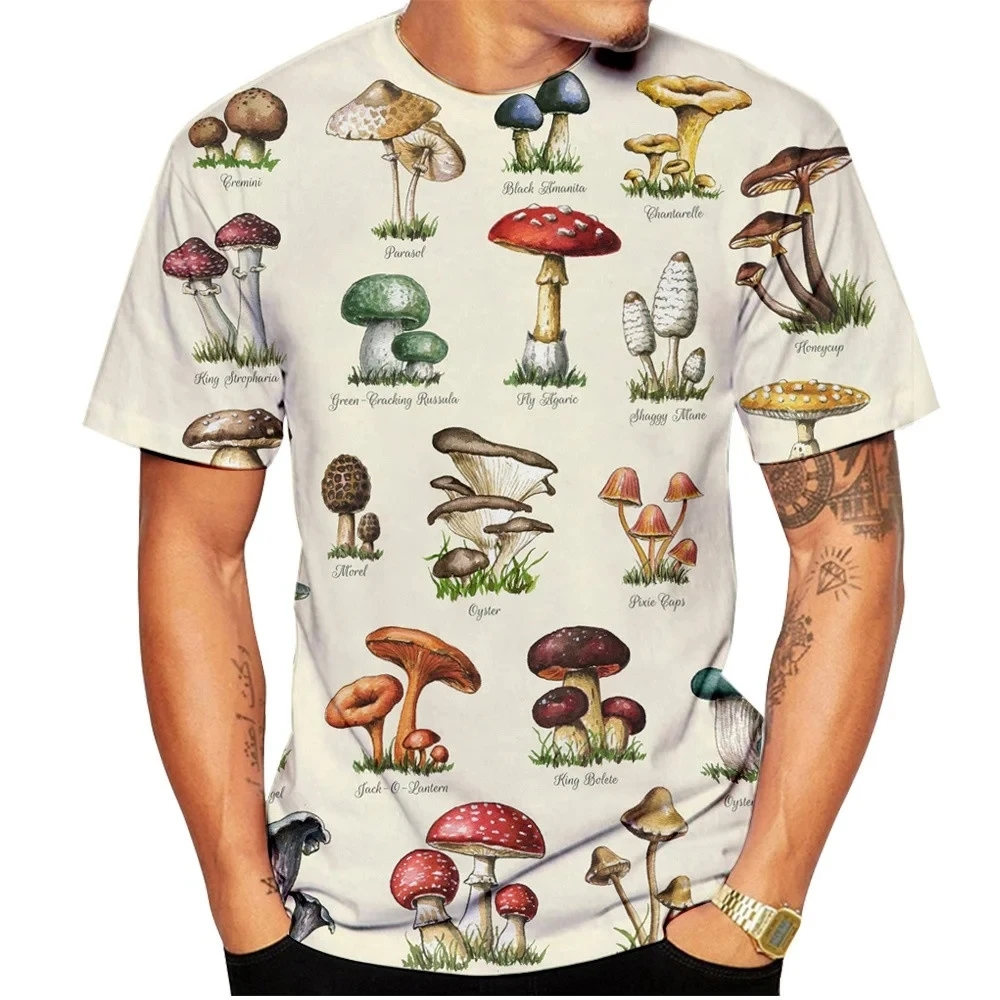 Men T-shirt Retro Mushroom Tee - огляд і ціна Men'S Fashion Oversized T Shirt