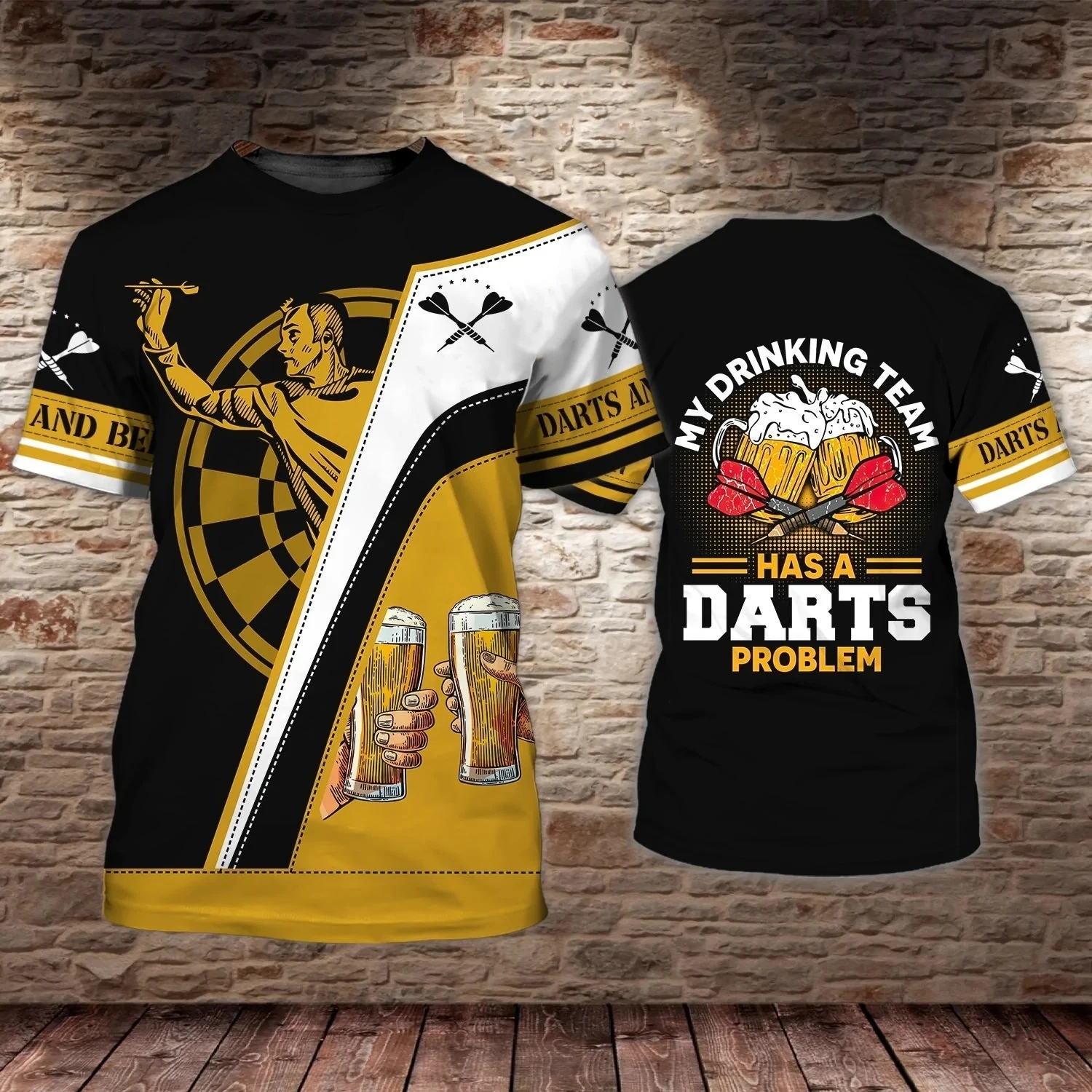New Men's Dart Turntable 3D Pr - огляд і ціна Men'S Fashion Oversized T Shirt