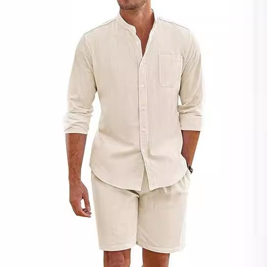 Summer Men's Clothing Two Piec - огляд і ціна Linen Shirt Summer