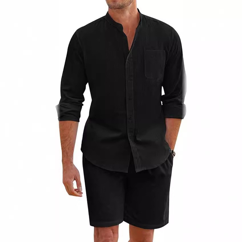 Summer Men's Clothing Two Piec - огляд і ціна Linen Shirt Summer