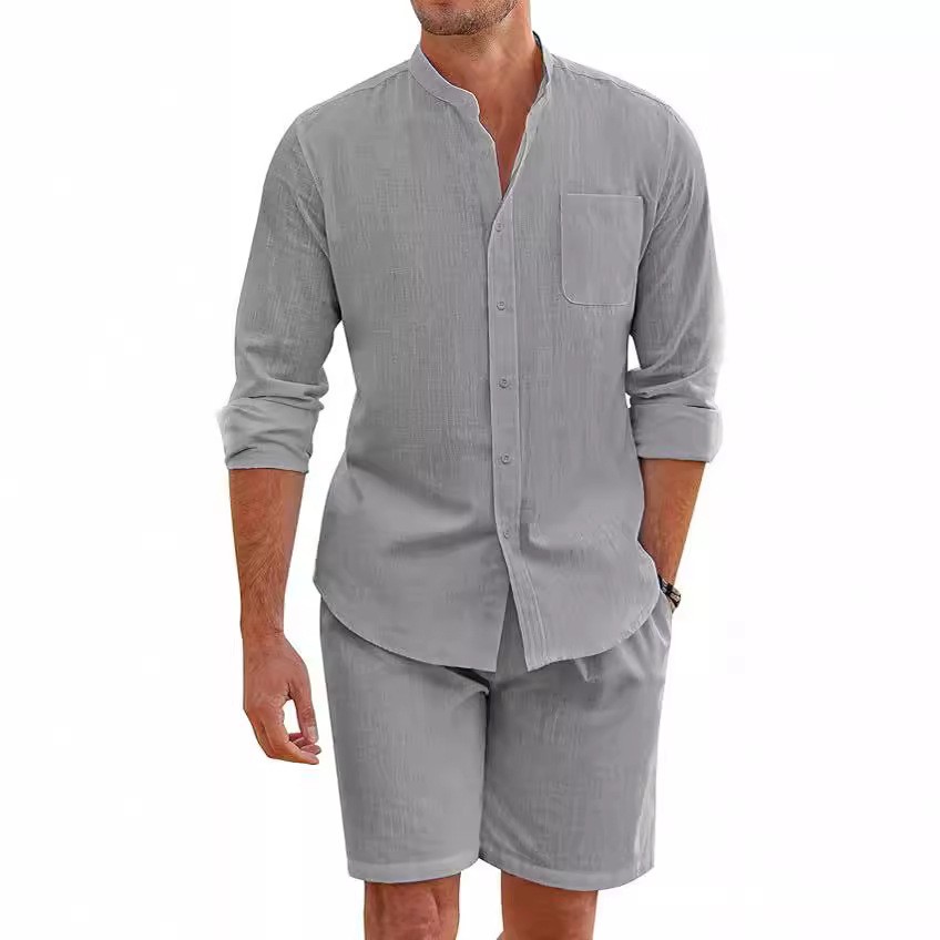 Summer Men's Clothing Two Piec - огляд і ціна Linen Shirt Summer