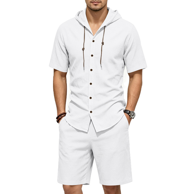Mens Summer Linen Two Piece Se - огляд і ціна Linen Shirt Summer
