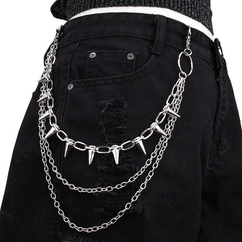 Hip Hop Punk Rock Metal Pants  - огляд і ціна Men Fashion Key