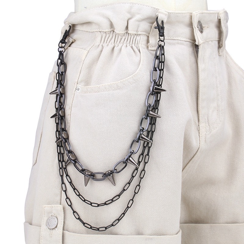 Hip Hop Punk Rock Metal Pants  - огляд і ціна Men Fashion Key