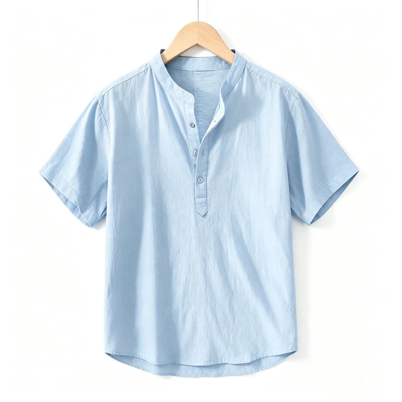 Men Cotton Linen Short-Sleeve  - огляд і ціна Linen Shirt Summer
