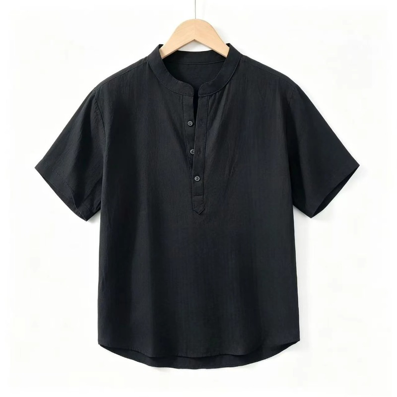 Men Cotton Linen Short-Sleeve  - огляд і ціна Linen Shirt Summer