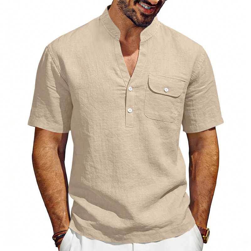 Cross-border summer linen loos - огляд і ціна Linen Shirt Summer