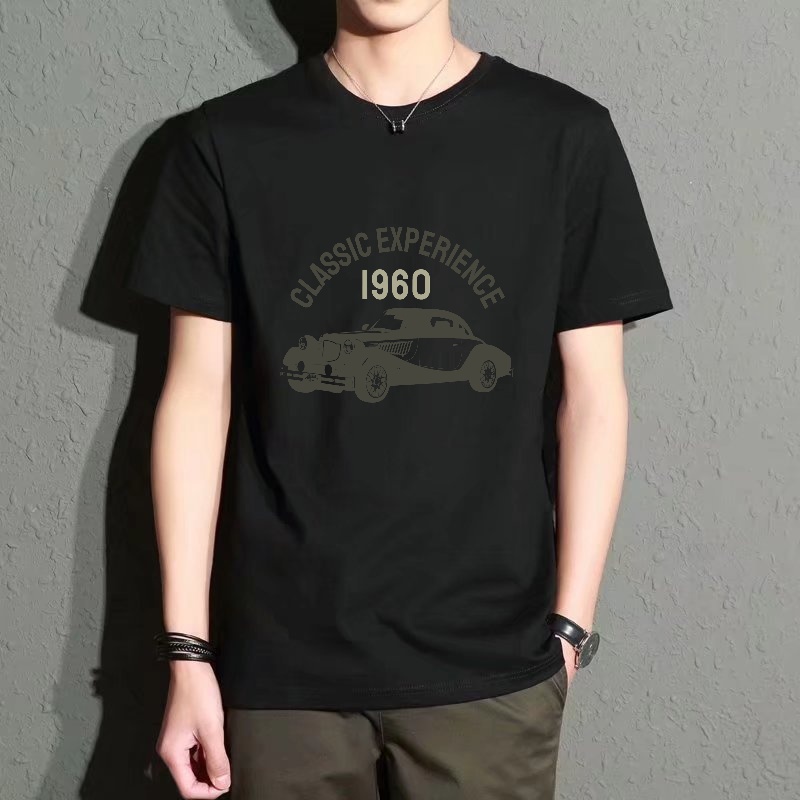 Men's Black Round-Neck Short-S - огляд і ціна Men'S Fashion 1960S