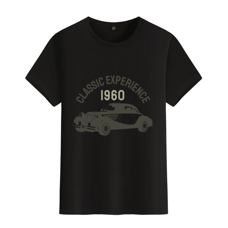 Men's Black Round-Neck Short-S - огляд і ціна Men'S Fashion 1960S