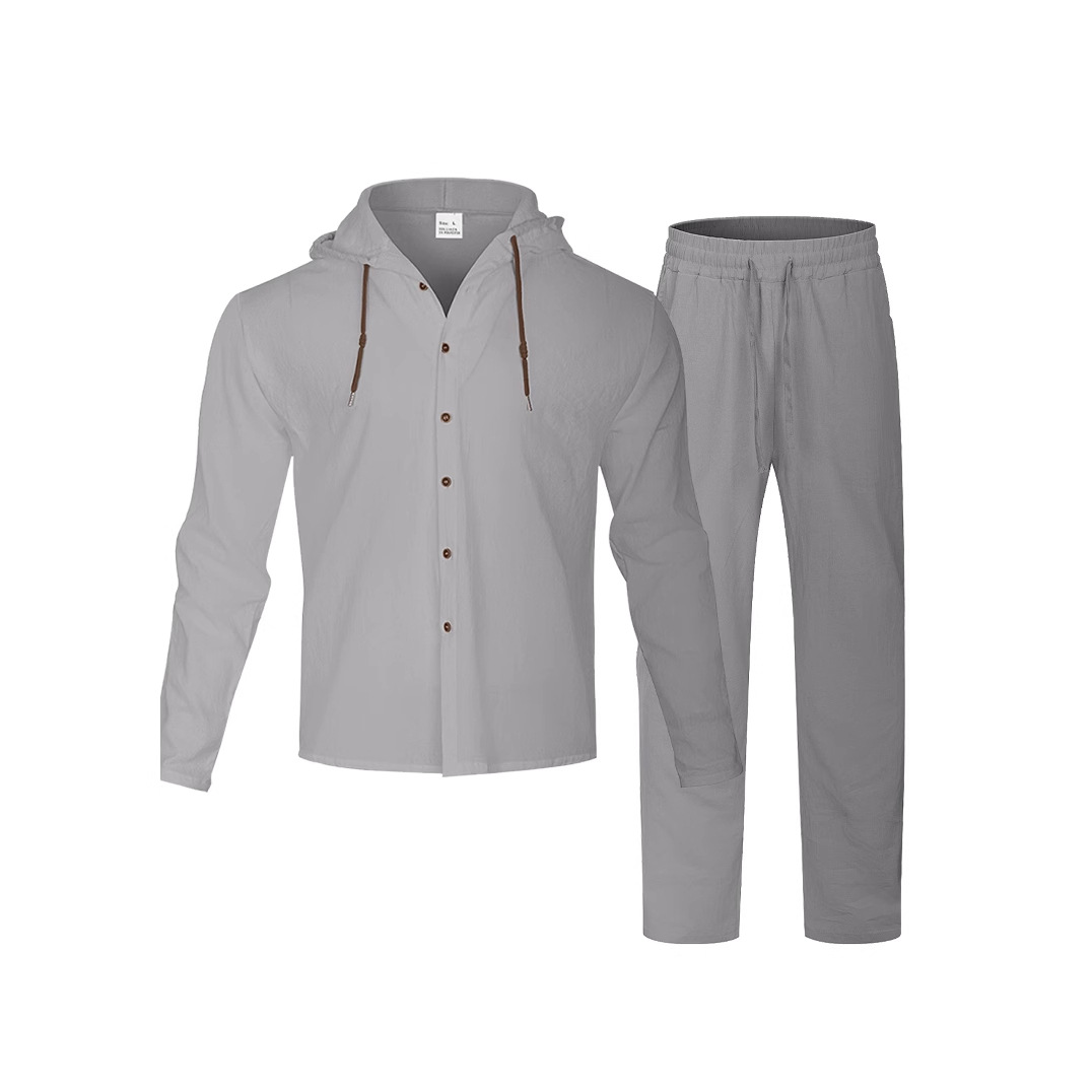 2025 Men Linen Hoodie Long Sle - огляд і ціна Linen Shirt Summer
