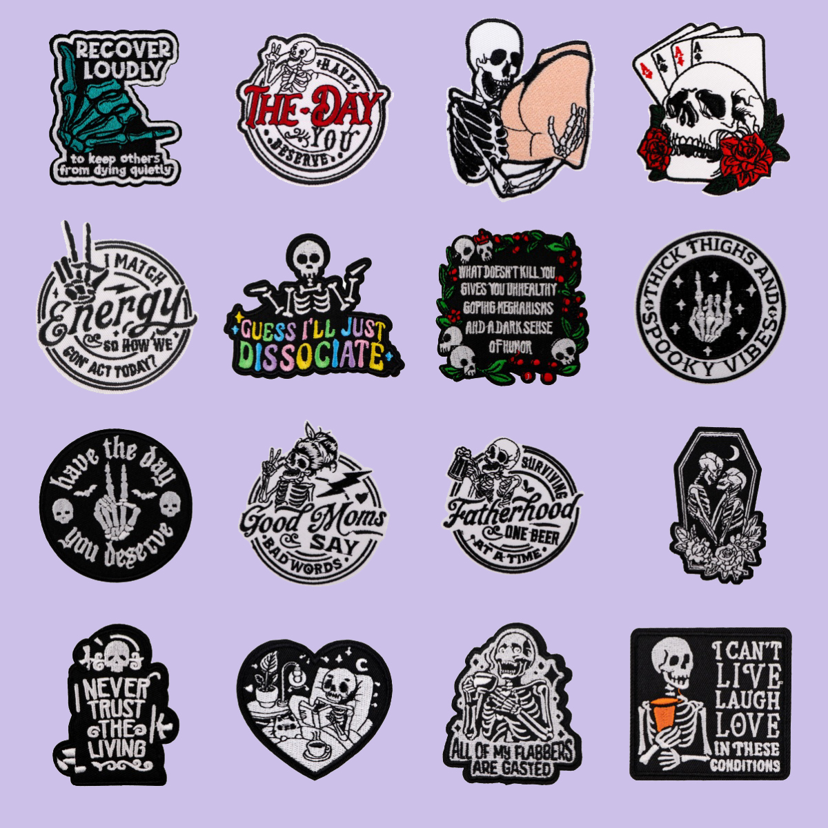 Skull Quotes Embroidery Patch  - огляд і ціна Men'S Fashion Quotes