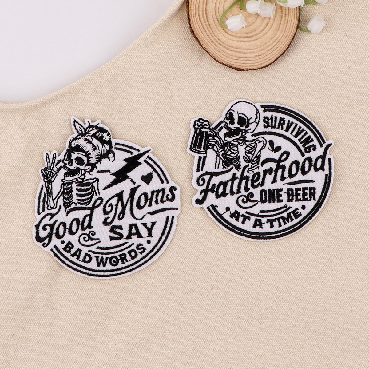 Skull Quotes Embroidery Patch  - огляд і ціна Men'S Fashion Quotes