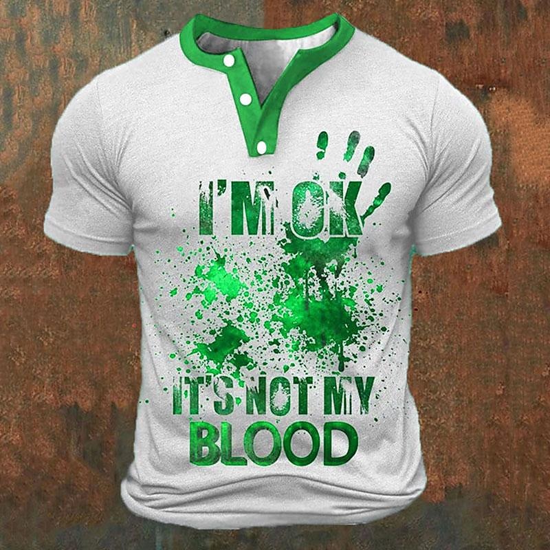 Funny 3D Letter Print Men's He - огляд і ціна Mens Fashion Wear