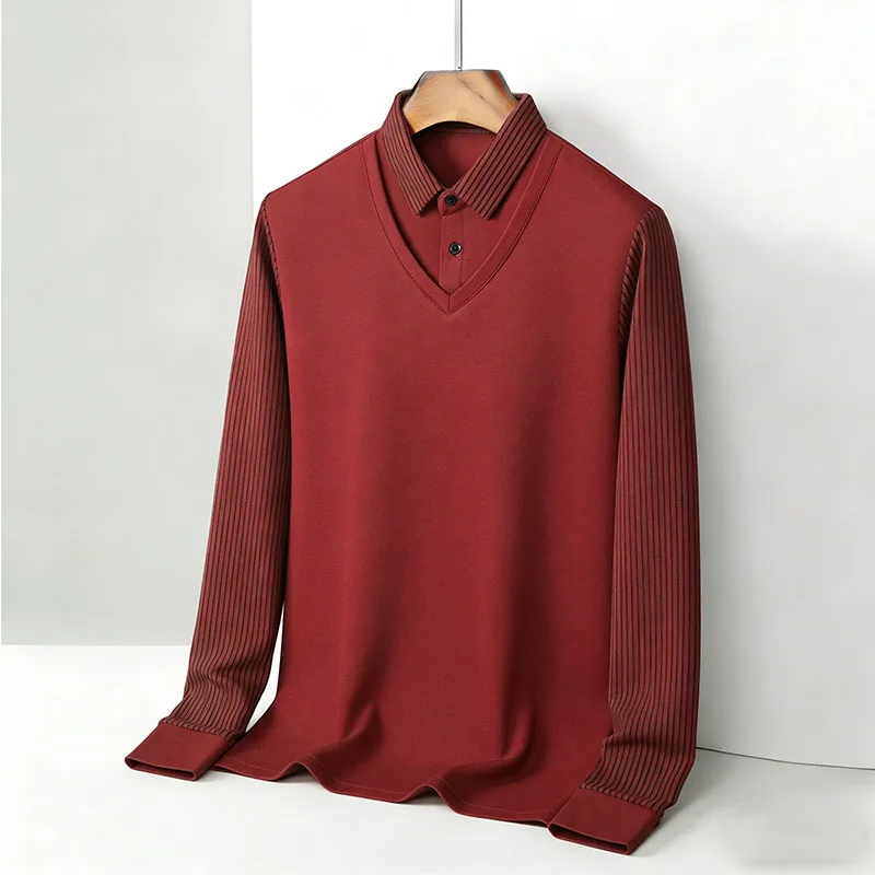 Men's Fake Two Piece Shirt Col - огляд і ціна Mens Fashion Wear