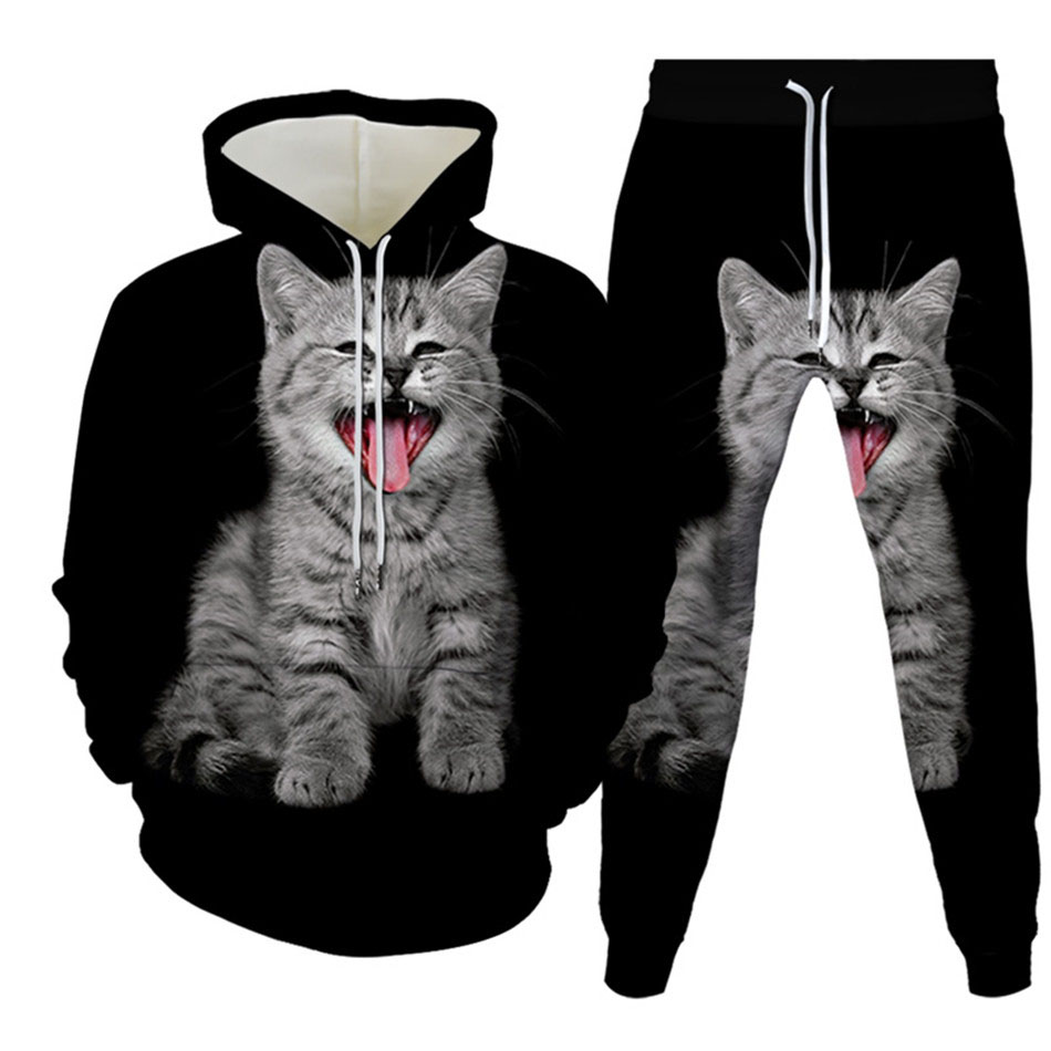 Autumn Funny Animal Cat 3D Pri - огляд і ціна Men'S Fashion Hoodie