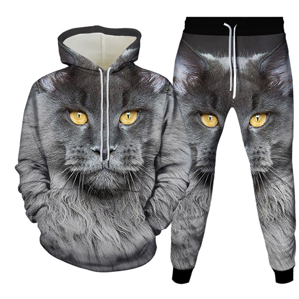 Autumn Funny Animal Cat 3D Pri - огляд і ціна Men'S Fashion Hoodie