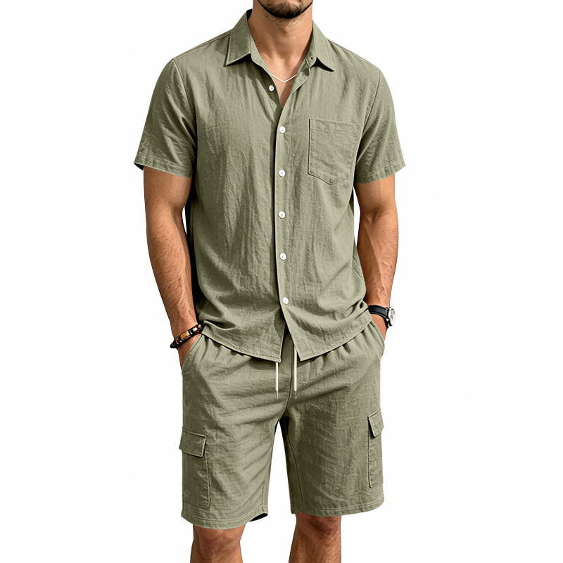 Men Summer American Linen Two  - огляд і ціна Linen Shirt Summer