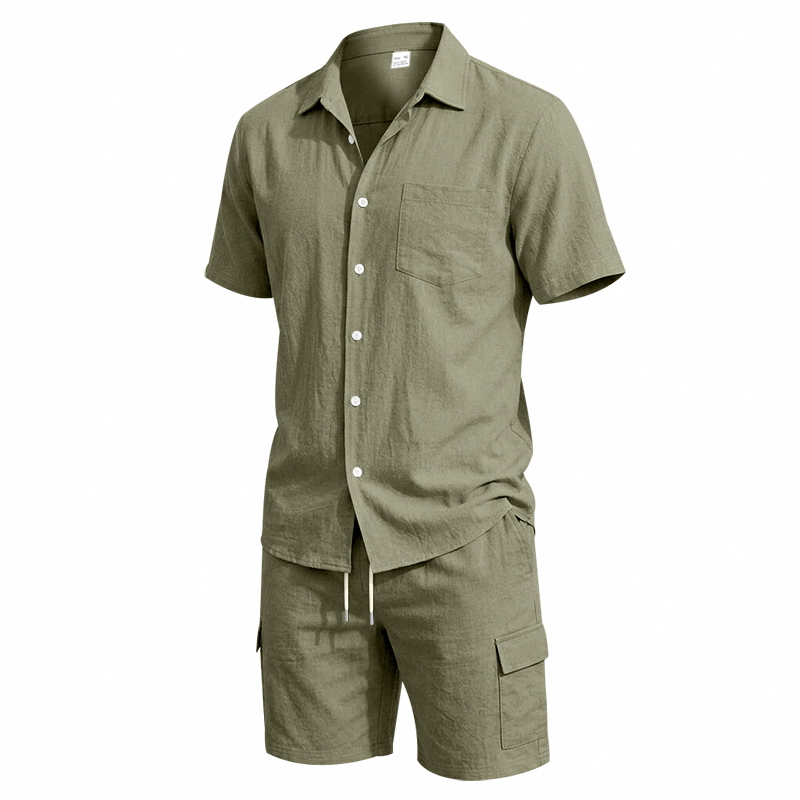 Men Summer American Linen Two  - огляд і ціна Linen Shirt Summer