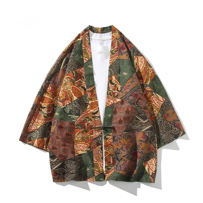 Ethnic Style Print Yukata Men  - огляд і ціна Mens Fashion Jumpers